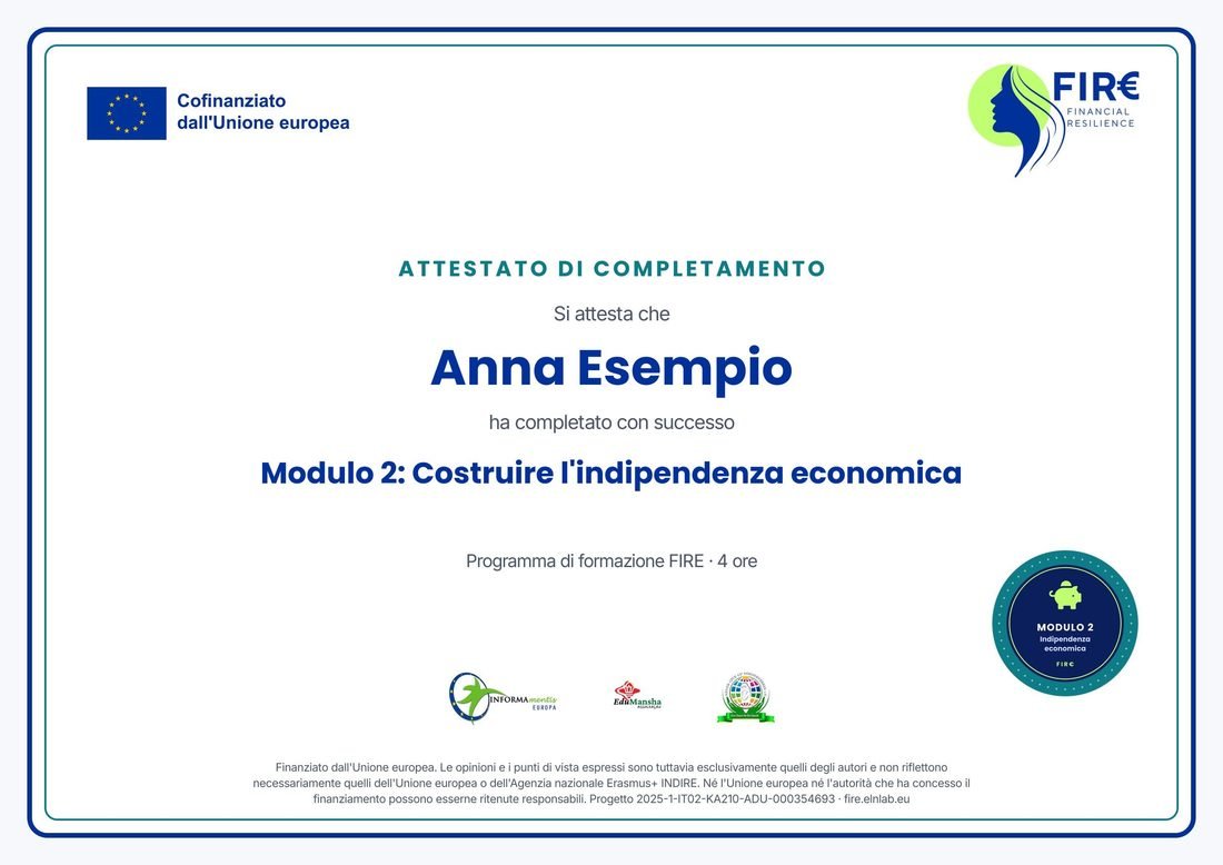 Attestato del modulo 2