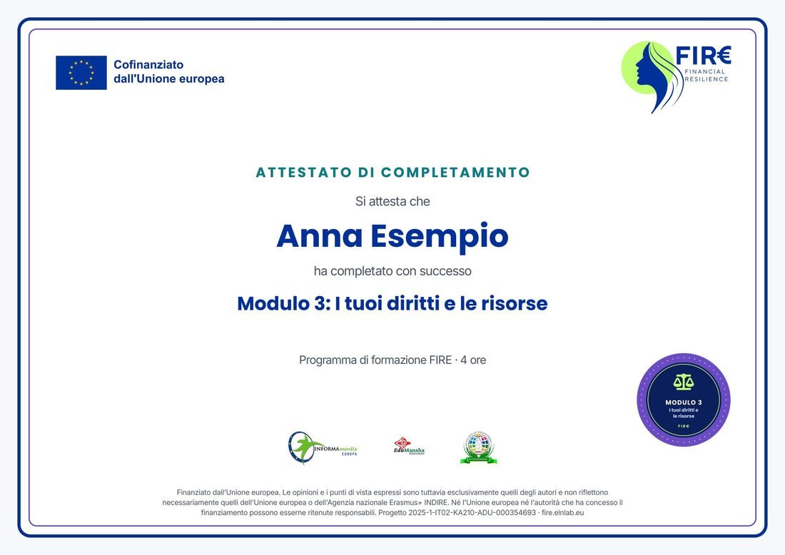 Attestato del modulo 3