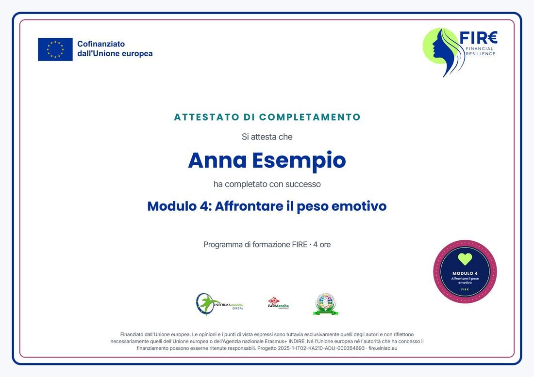 Attestato del modulo 4